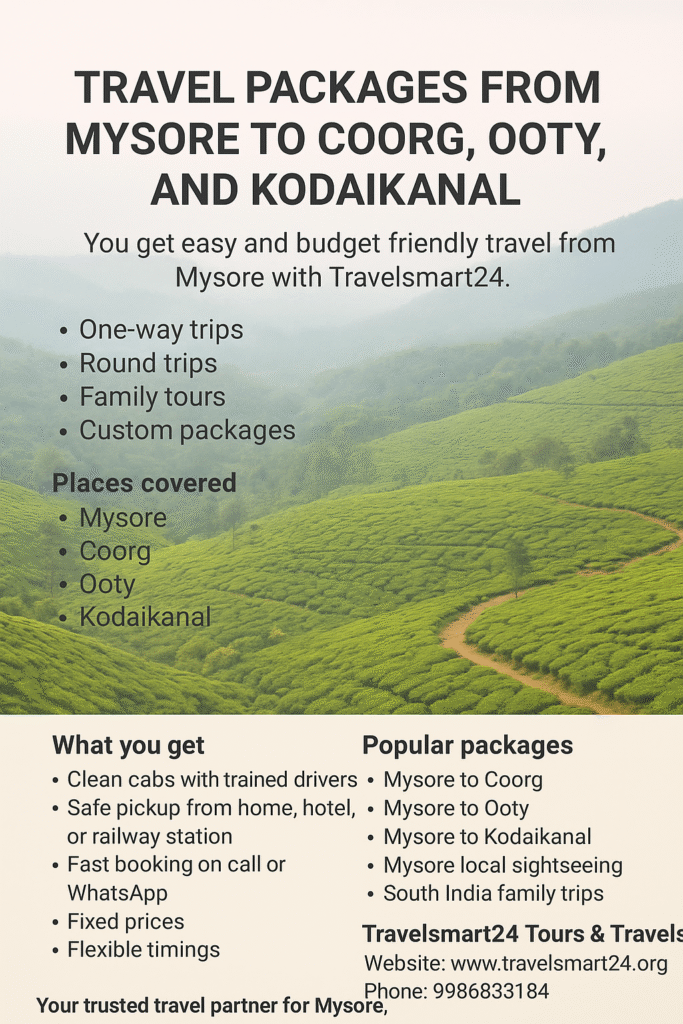 2 day Mysore to Ooty package price